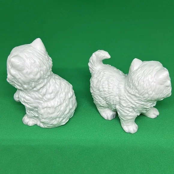 Home Interiors Kitten Cat With Bows Pair Figurines White HOMCO 1428 Vintage - Picture 2 of 7